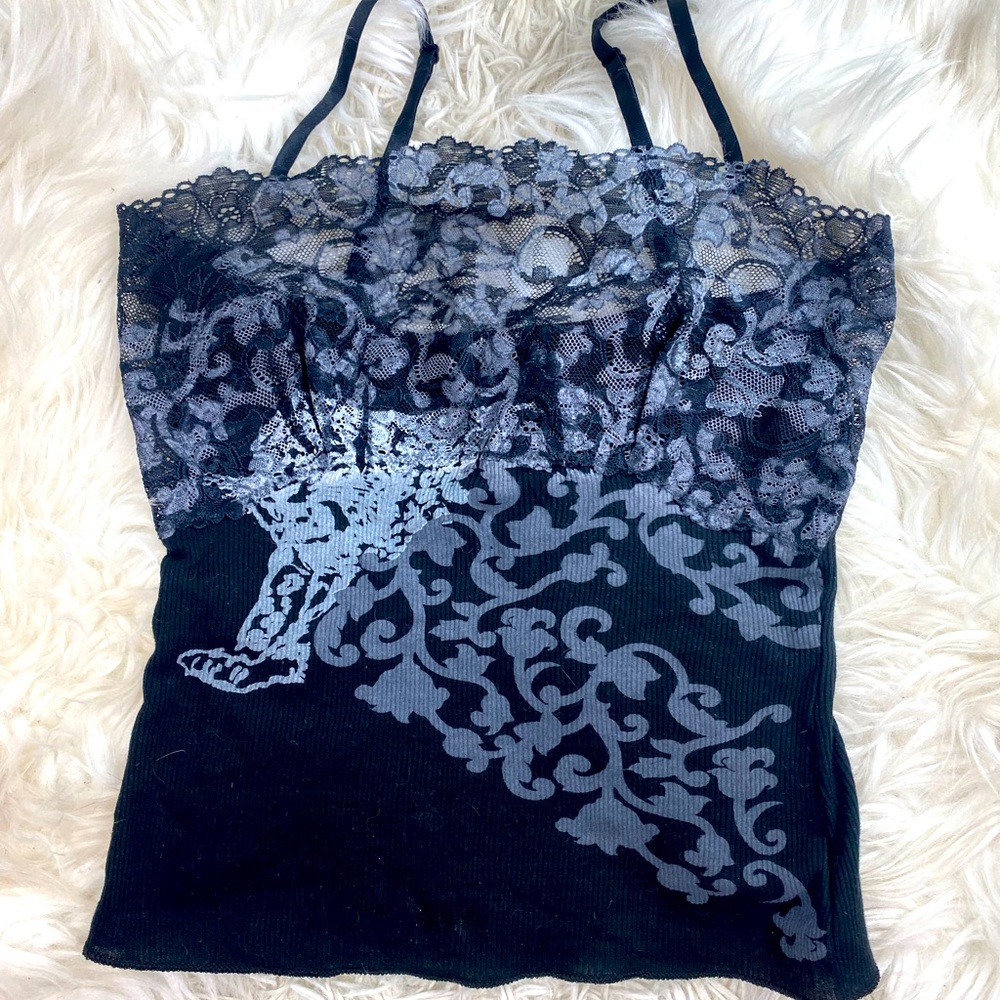 Black & grey tank Top Sysley Small